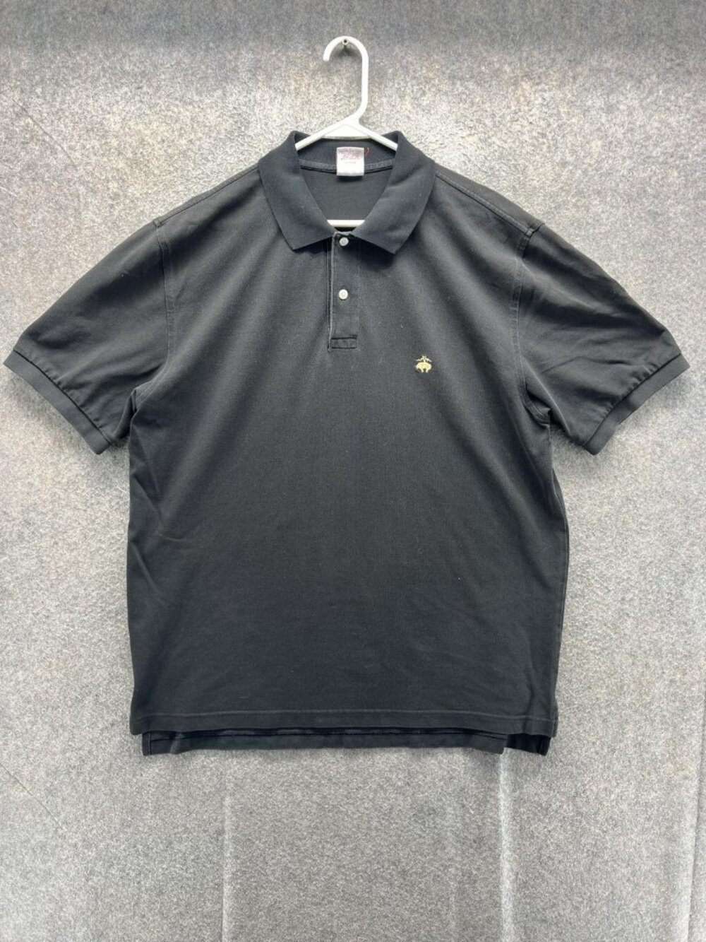 Brooks Brothers Polo Shirt Men Large Black Performance Original Fit Knit Cotton
